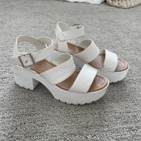 Soda Shoes - Women’s Soda White Lace Up Strap Heels Platform Summer Casual Preppy Formal Prom